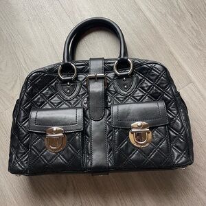 Vintage Marc Jacobs Quilted Leather Satchel – Black – Authentic